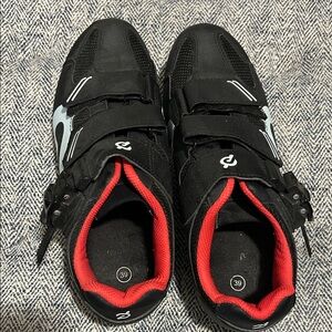 Peloton Black and Red Cycling Shoes